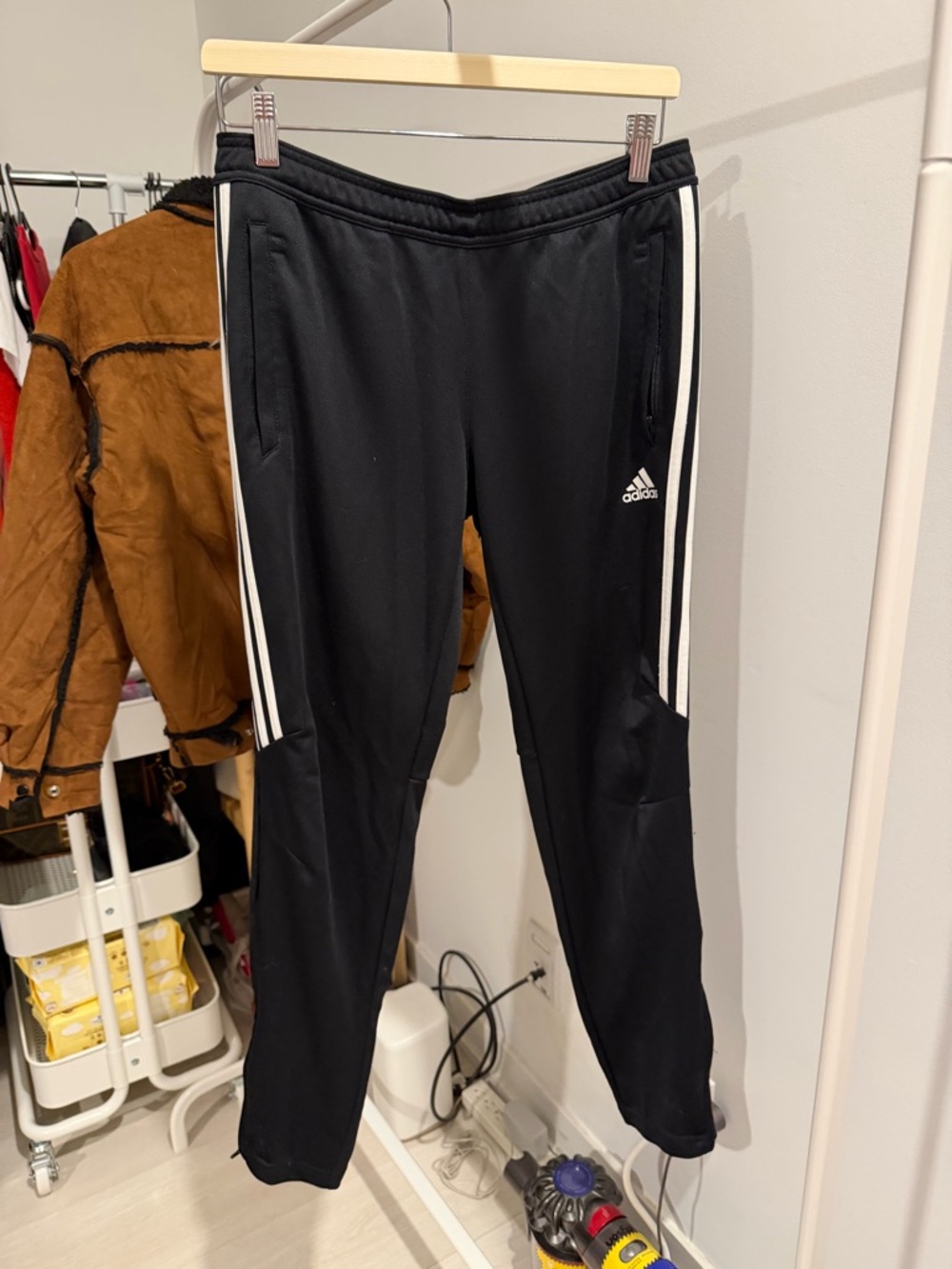 adidas Black Joggers with White Side Stripes - Women